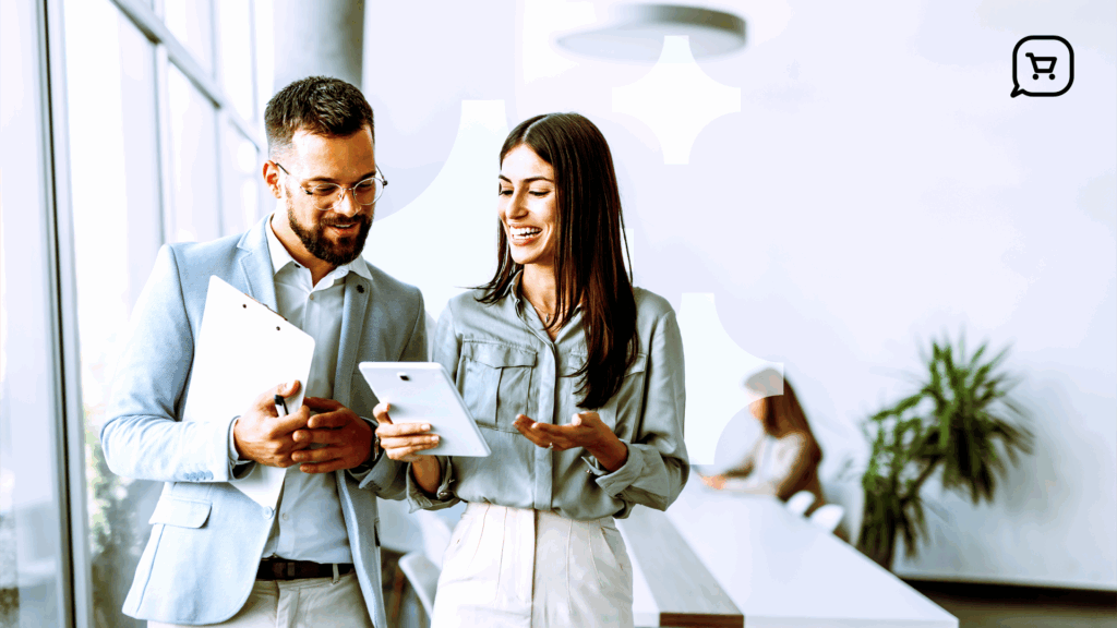 Um homem e uma mulher conversando entre si