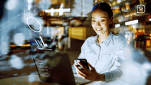 Imagem ilustrando o conceito de atendimento automatizado no WhatsApp, com uma interface de chat onde um agente virtual responde rapidamente a dúvidas do cliente.