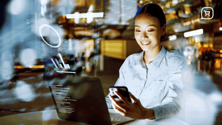 Imagem ilustrando o conceito de atendimento automatizado no WhatsApp, com uma interface de chat onde um agente virtual responde rapidamente a dúvidas do cliente.